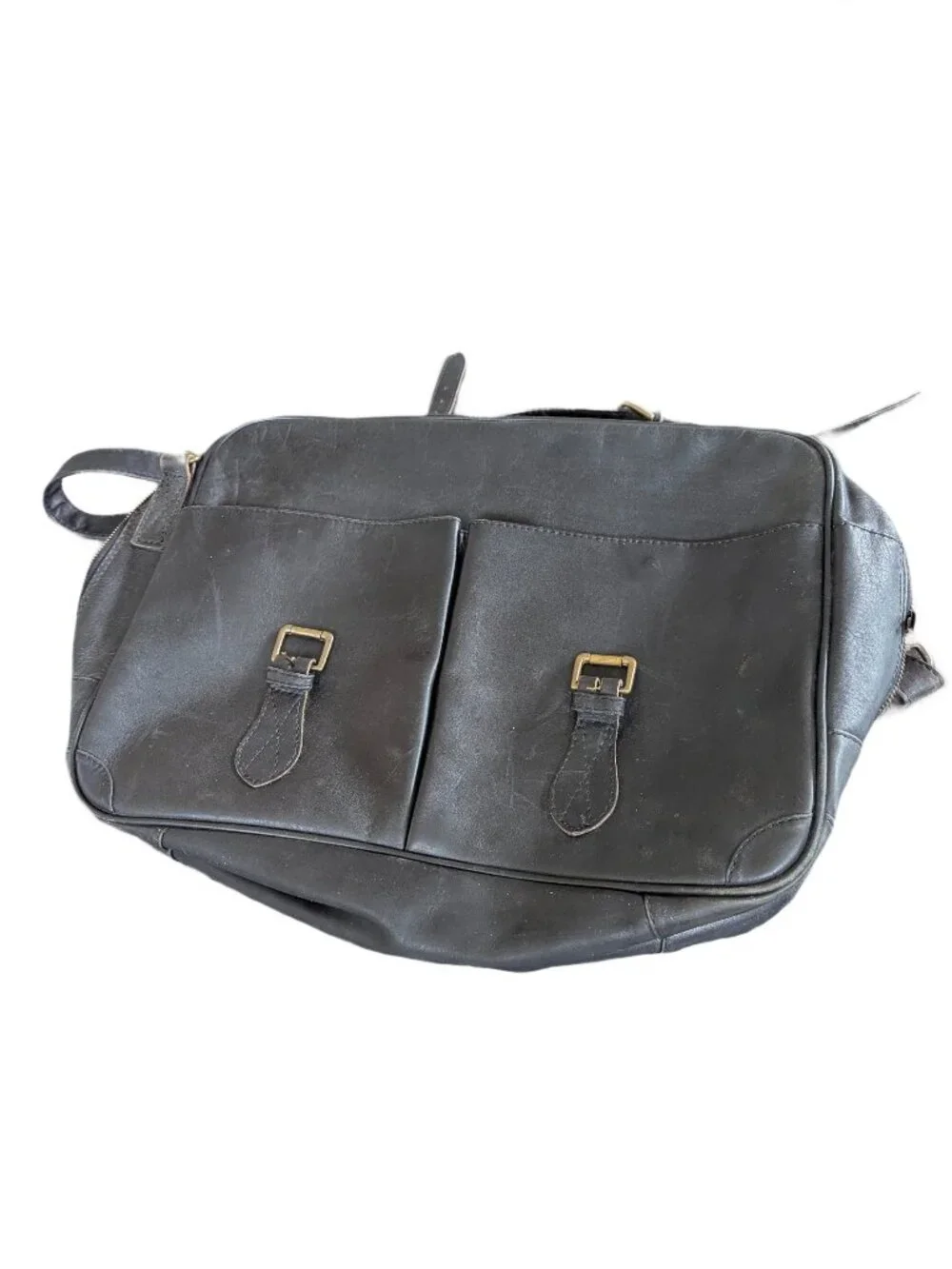 Ellington Black Leather Shoulder Bag/Briefcase - Portland OR adjustable strap